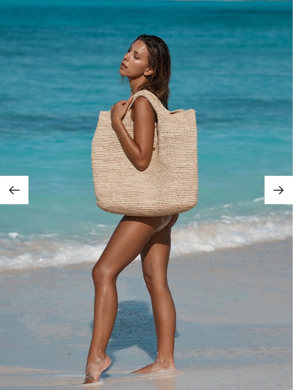 Monday Swimwear Paloma Raffia Tote Bag Large Resort Tropical Quiet Luxury Chic - Picture 1 of 12